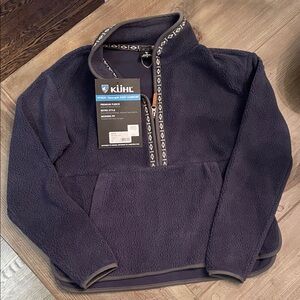 Kuhl HYGGE Lakewood Blue ultra soft Sherpa Fleece with retro jacquard Trim
